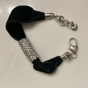 Brighton Black Velvet Bracelet with crystal charm Accent